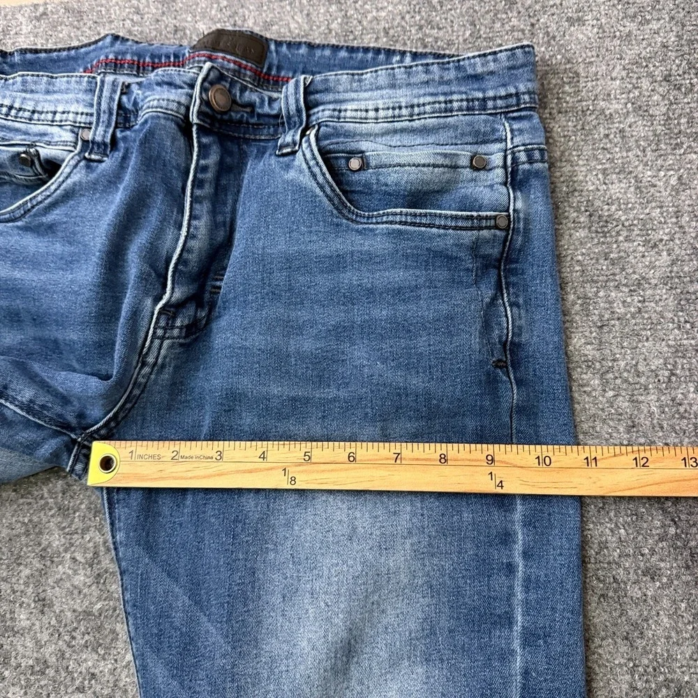Steve's Jeans Mens 32x32 Medium Wash Straight Leg Stretch Denim Faded Whiskered